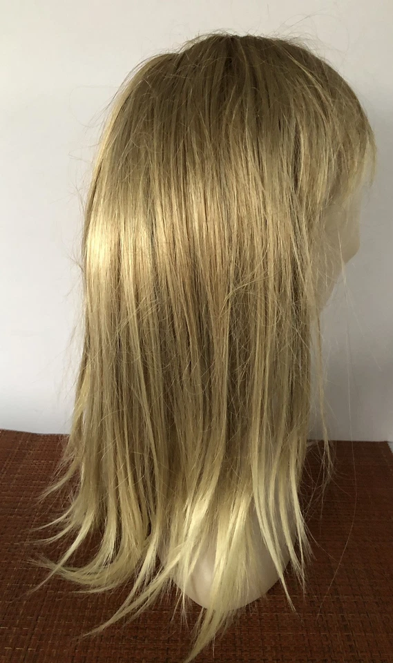 Peluca Beverly Johnson larga rubia con flequillo fibra modacrílica muy bonita Foto 2 de 4