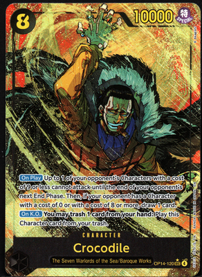 Crocodile OP14-120 SEC Alt Art The Azure Sea's Seven One Piece