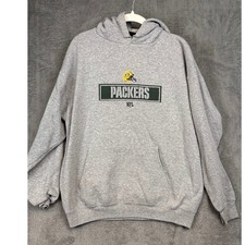 Green Bay Packers NFL Team Apparel Gray Hoodie Sweatshirt Men's Size M