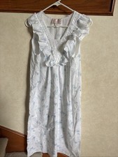 Vandemere vtg size M Blue Ditsy Floral Prairie Nightgown with lace Ruffle