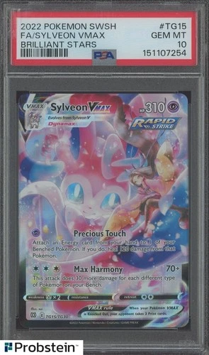 2022 Pokemon SWSH Brilliant Stars #TG15 Sylveon VMAX PSA 10 GEM MINT
