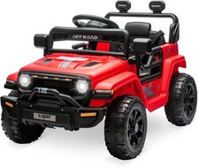 12V Kids Ride On Truck w/ Remote, 2 Speeds, Spring Suspension, LED Lights   Red