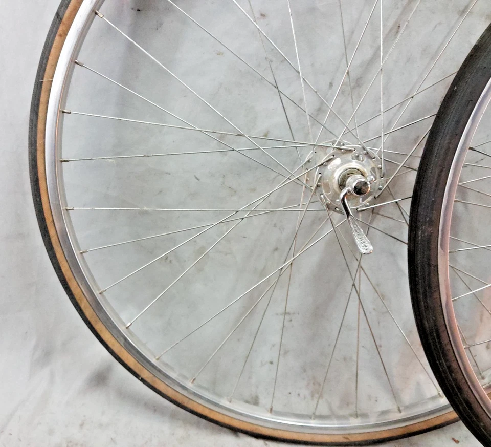 Sunshine Araya Vintage 27" Road Bike Wheel Set Freewheel 126/100 High Flange QR~ - Image 4 of 4