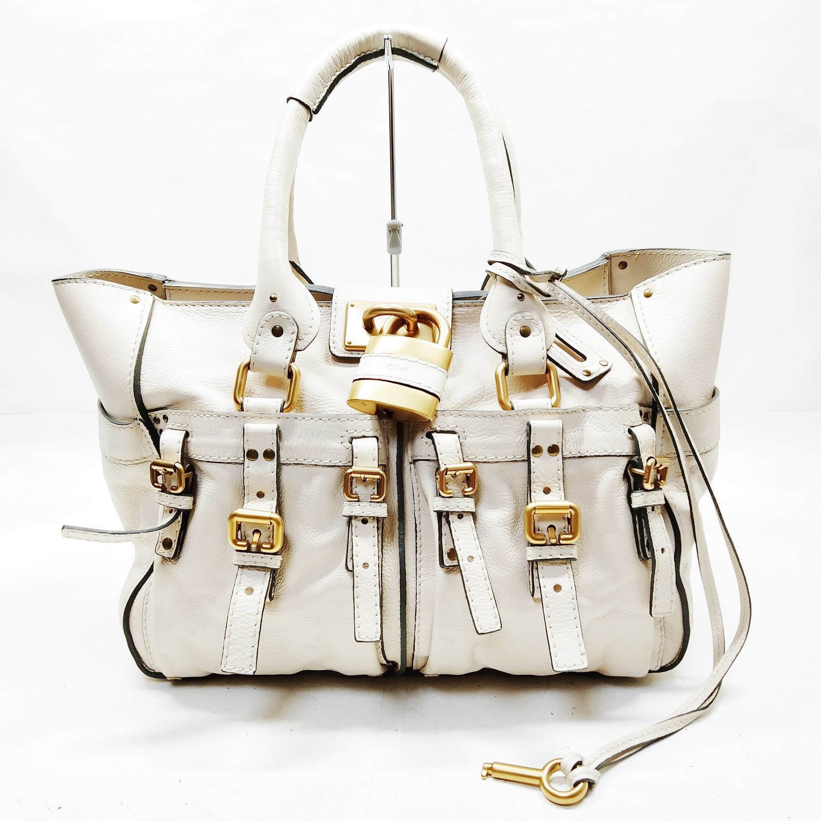 Chloe Hand Bag Paddington White Leather 5650509