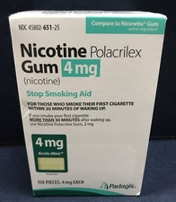 Padagis Nicotine Polacrilex Gum Stop Smoking Aid 4mg Arctic Mint 110 Pieces
