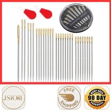 60 Pcs Sewing Needles Large Eye Hand Sewing, 6 Sizes Embroidery Needles