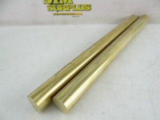 2 PIECES FREE CUTTING HALF HARD SOLID BRASS ROUND STOCK 3/4" DIAMETER 10" LENGTH