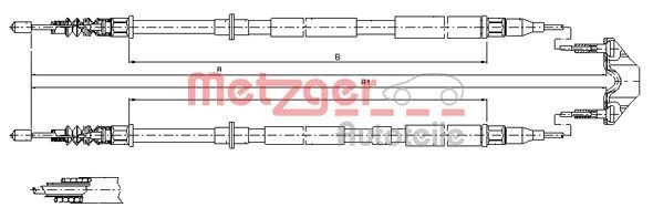 Original METZGER Cable Pull Parking Brake 11.5950 for Opel