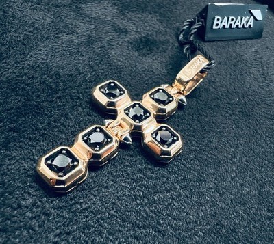 BARAKA  18K Gold & Black Diamonds Cross Pendant