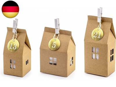 PartyDeco Adventskalender Häuser mischen Weihnachten Party Familientreffen