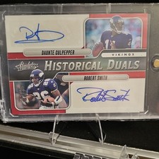 Panini 2023 Absolute Historical Duals Culpepper Smith #HD-MIN Dual Auto Vikings