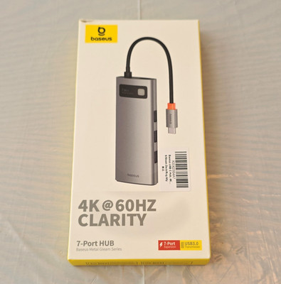 Baseus Metal Gleam 7-Port USB-C Hub HDMI USB 3.0 SD MicroSD 1:7 Gray 15cm