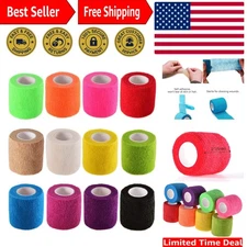 Self-Adhesive Elastic Bandage Tape - 12 Colors, 2" x 5 Yards, for Anytime Use
