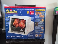 New Ronco Showtime Rotisserie BBQ Oven WHITE NEW IN BOX!