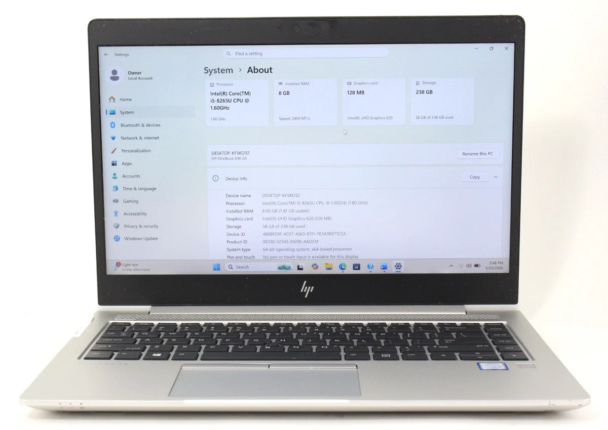 HP Intel Core i5 8th Gen. PC Laptops & Netbooks 512 GB SSD