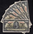 Canada 1937 $20 Twenty Dollar Banknote Receive One From Lot