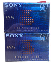  SET OF 2 Sony HiFi Normal Bias 90 Minutes Audio Cassette Tapes BRAND NEW