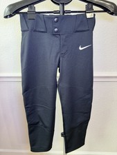 Nike Vapor Select Baseball Pants Full Length Solid Black BQ6440-010 Boys XS
