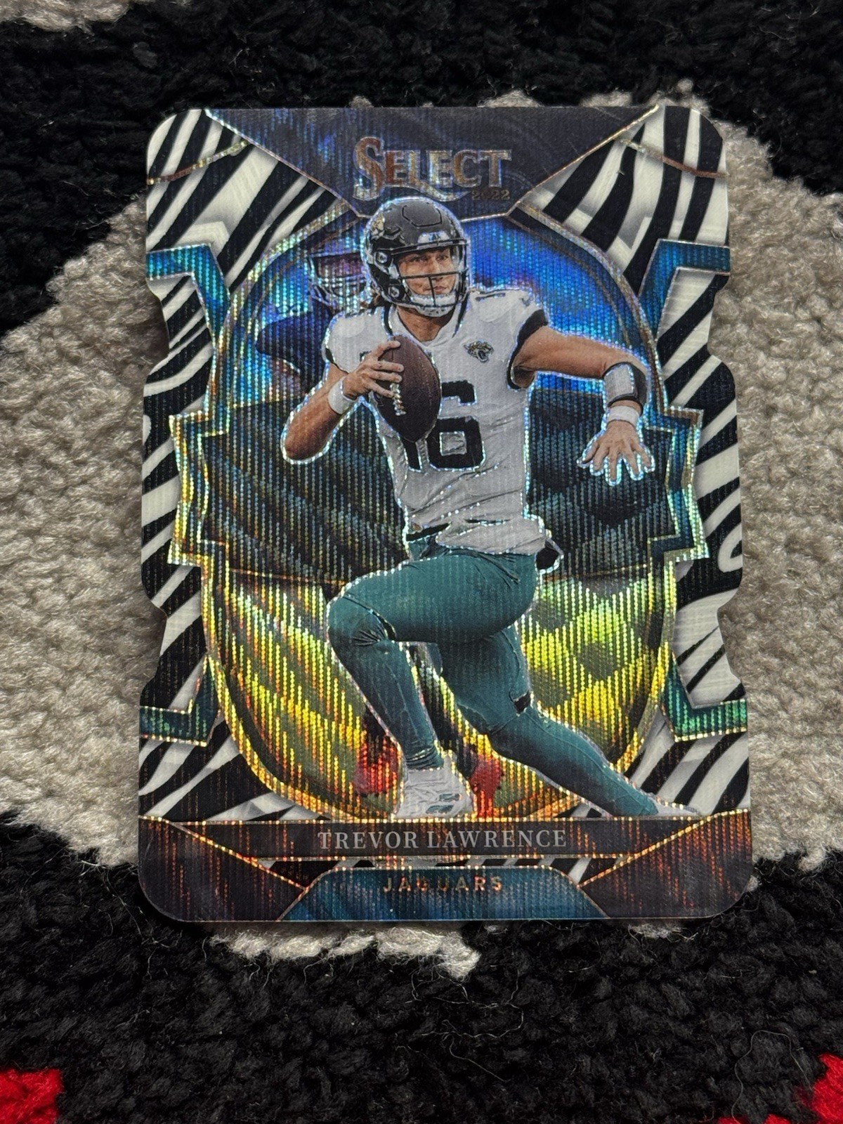 2022 PANINI SELECT DIE-CUT ZEBRA PRIZM #41 TREVOR LAWRENCE JACKSONVILLE JAGUARS