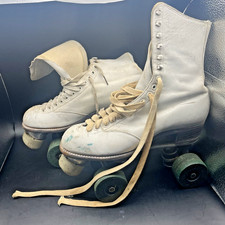 VTG Hyde Betty Lytle Roller Skates Chicago White Size 5-6 Starflite Wheels