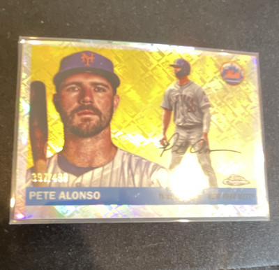 Topps 2025 Chrome Platinum Anniversary Pete Alonso #215 Mets Refractor /499