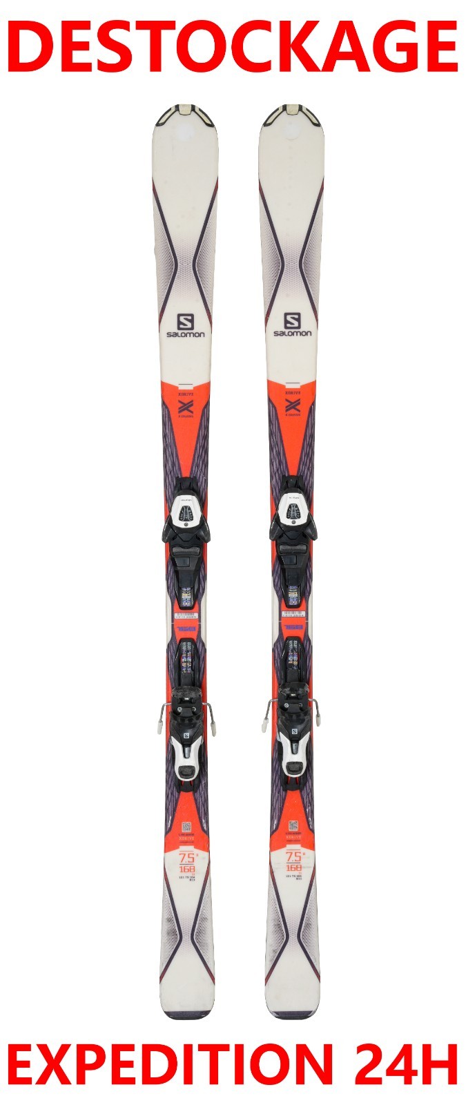 Ski Adulti SALOMON "X DRIVE 7.5" Taglia: 175 Cm = 1 Metro 75 + Fissaggi.