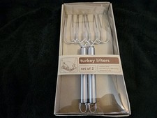 Bed, Bath, And Beyond Set Of 2 Stainless Steel Turkey Lifters (Up To 30 lbs) 11"