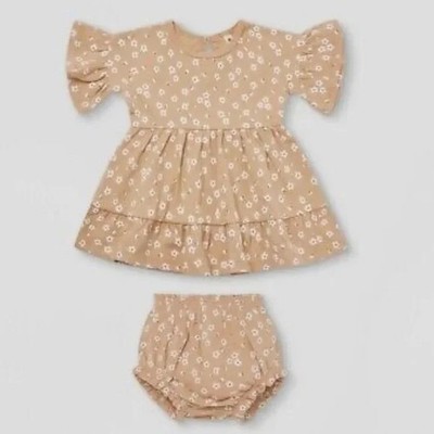 Quincy Mae Toddler Girls' 2pc Floral Jersey Dress+ bloomer set size 6-12 Months