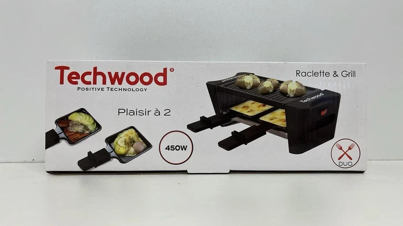 Griglia Elettrica 2 Persone 450W: Set Raclette con 2 Padelline Antiaderenti