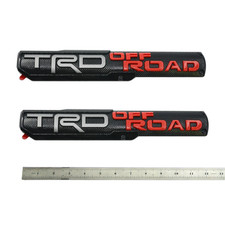2pcs Trd Offroad Emblem 3d Made Fit For Tacoma Trd-off Road Badge Blackred