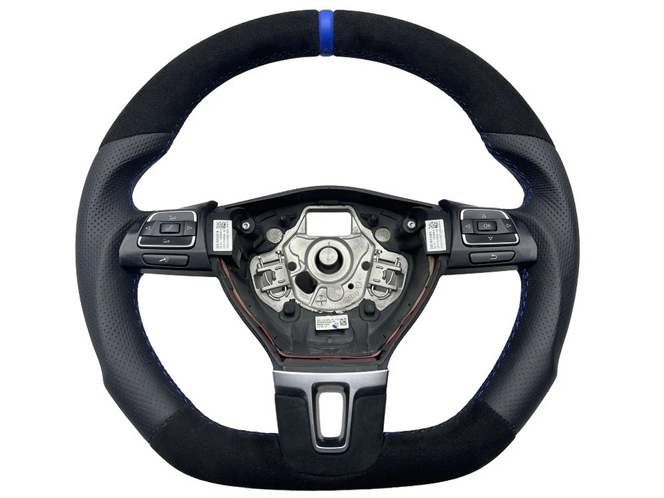 AUSTAUSCH Lenkrad Leder Alcantara Vw EOS Golf 6 5K Plus Multifunktion Abgeflacht - Bild 4 von 4