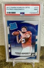 Patrick Mahomes II RC PSA 9 MINT 2017 DOnruss Optic #177 Rated Rookie FREE SHIP