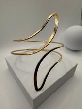 Elegant Gold Plated Arm Cuff Bracelet   Modern Statement Upper Arm Jewelry