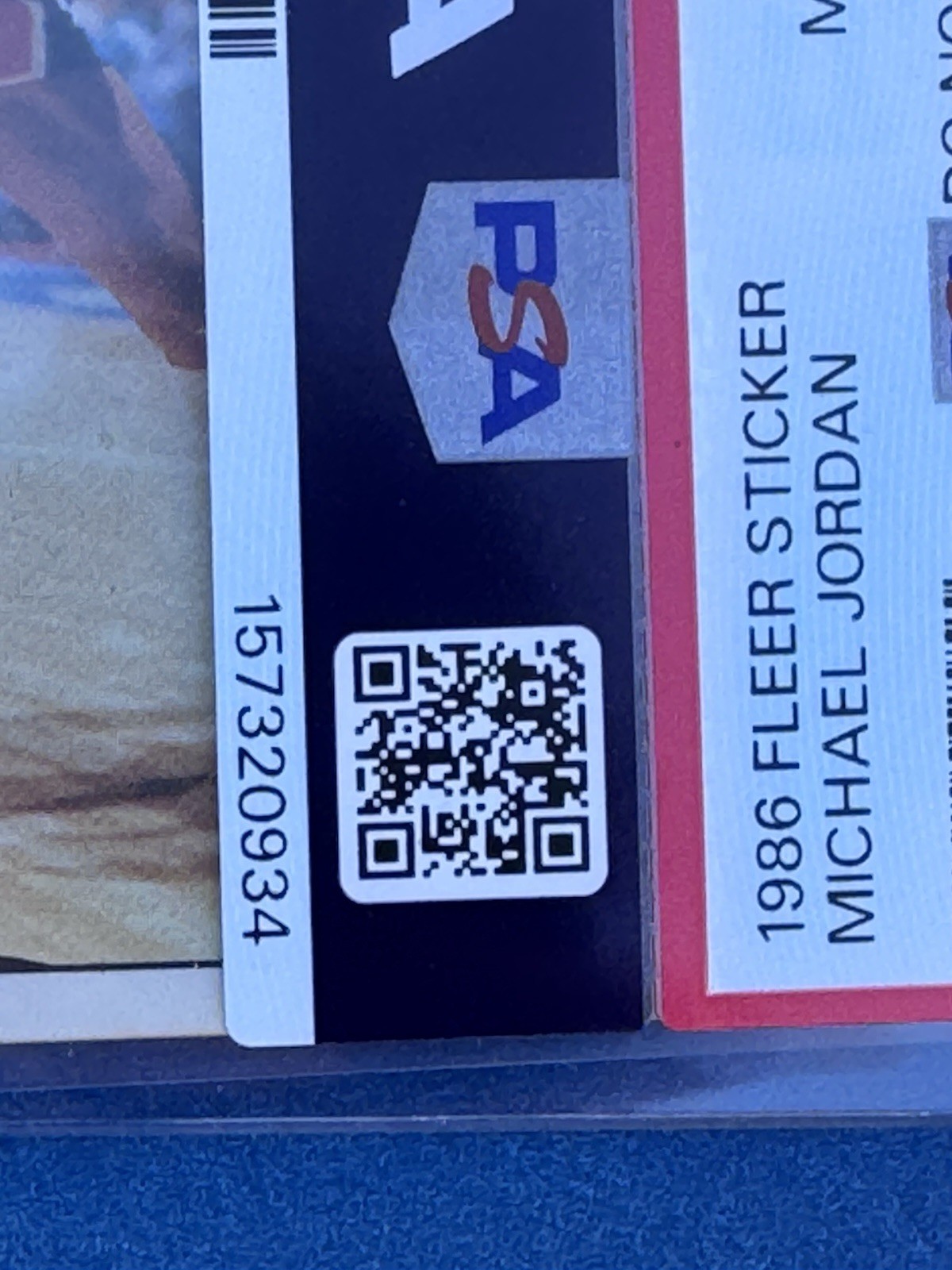 1986 Fleer Michael Jordan Rookie Sticker #8 RC PSA MINSIZERQ Rare Auth Miscut π view 3