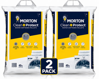 2 Pack Morton Clean & Protect Water Softener Salt Pellets 40 lb Bags 80 lb Total