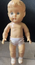 10” Vintage The Sun Rubber Company 1956 Girl Baby Doll Sound Maker Molded  Nice