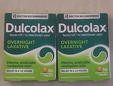 2-Dulcolax Laxative Tablets Overnight Constipation Relief 100 Tablets: 2027