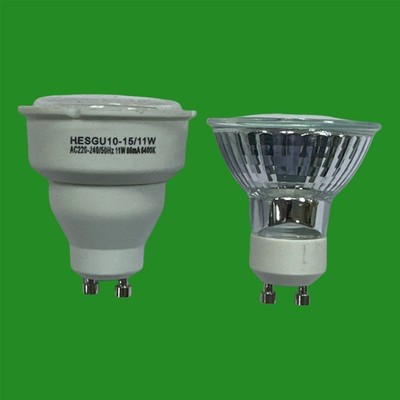 1x 11W GU10 Cfl Strahler Licht Reflektor Birnen Energiesparend Tageslicht Weiß