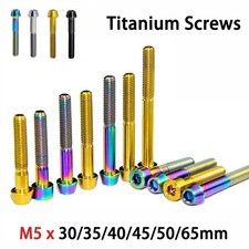 TC4 Titanium Bolts M5 x 30/35/40/45/50/65mm Ti Allen Taper Cone Hex Head Screws