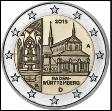 Germany coin 2€ euro 2013 UNC Maulbronn Abbey in Baden-Wurttemberg chose ADFG