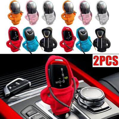 2PC Car Gear Shift Cover Mini Hoodie Car Gear Shift Cover Shift Knob Cover Shirt