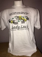 VINTAGE DEADSTOCK 1980's LADY LUCK CASINO LAS VEGAS DOWNTOWN STACKS OF CASH XL