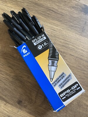 Pilot BPS-GP-M Griff 1,0 mm Mittlere Spitze Kugelschreiber, SCHWARZE TINTE (12 STIFTE) BRANDNEU