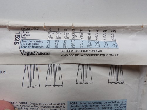 Vogue 1525 pattern Blouson Dress Sz 12 American Designer Calvin Klein UNCUT - Picture 3 of 3