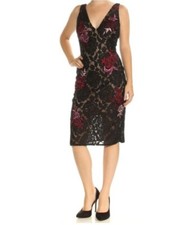 Betsy  Adam Womens Floral Lace Cocktail Dress Size 6 259