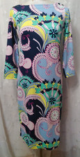 nwot TALBOTS Extra Small Jersey Shift Dress 3/4 Sleeve Pullover Paisley Swirl