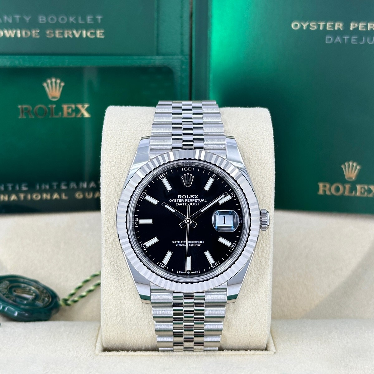 2026 Rolex Datejust 41, Black Jubilee, Unworn Full Set, 126334