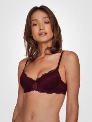 Esotiq Lace Push-up Bra Taylor Bordeaux Push Up Purple Women Normal Strap