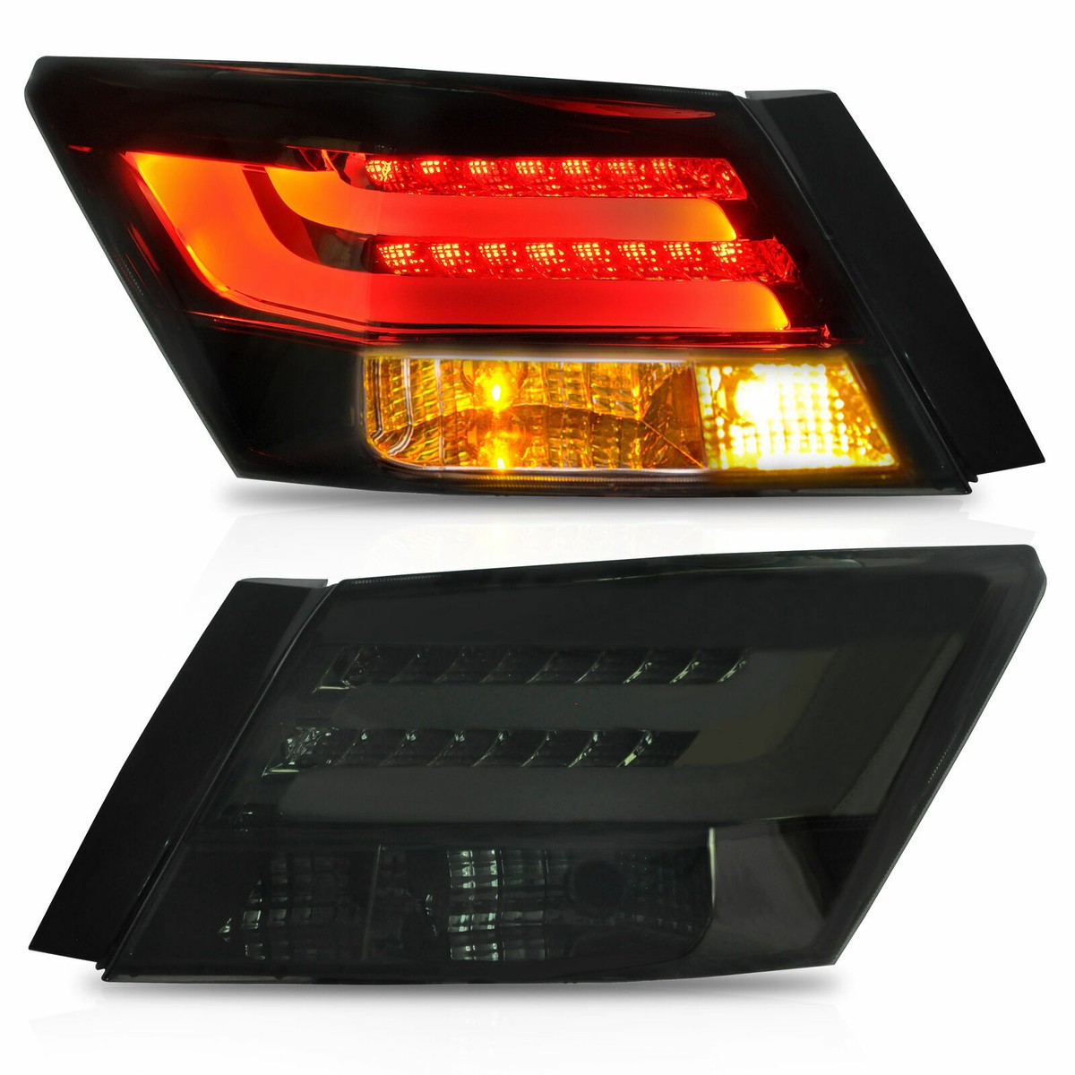 VLAND Custom Smoked LED Tail Lights For 2008-2013 Honda Accord Sedan - Plug & Play