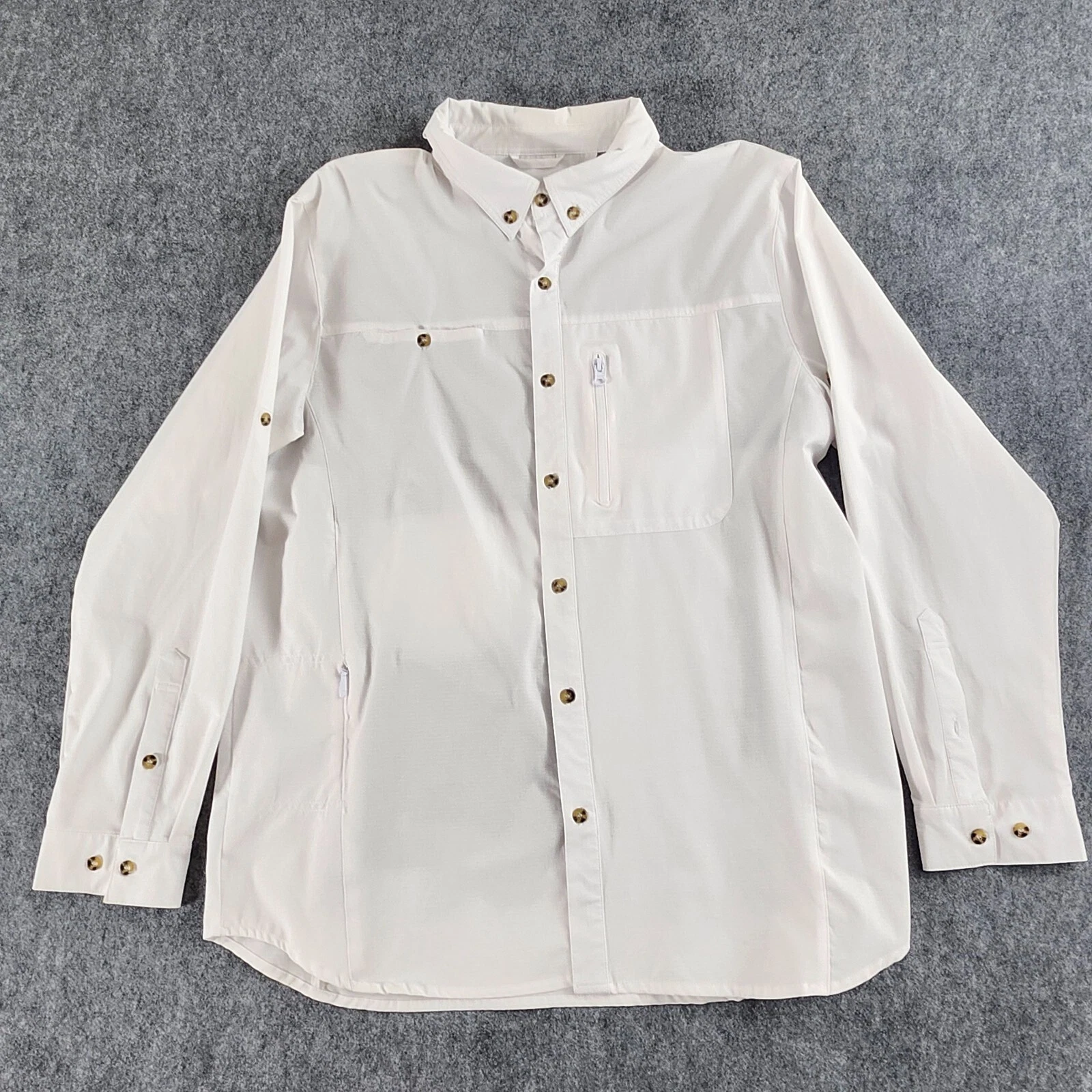 Outdoor Ventures Travel Sportman Quick Dry UV White Vented Shirt - XL